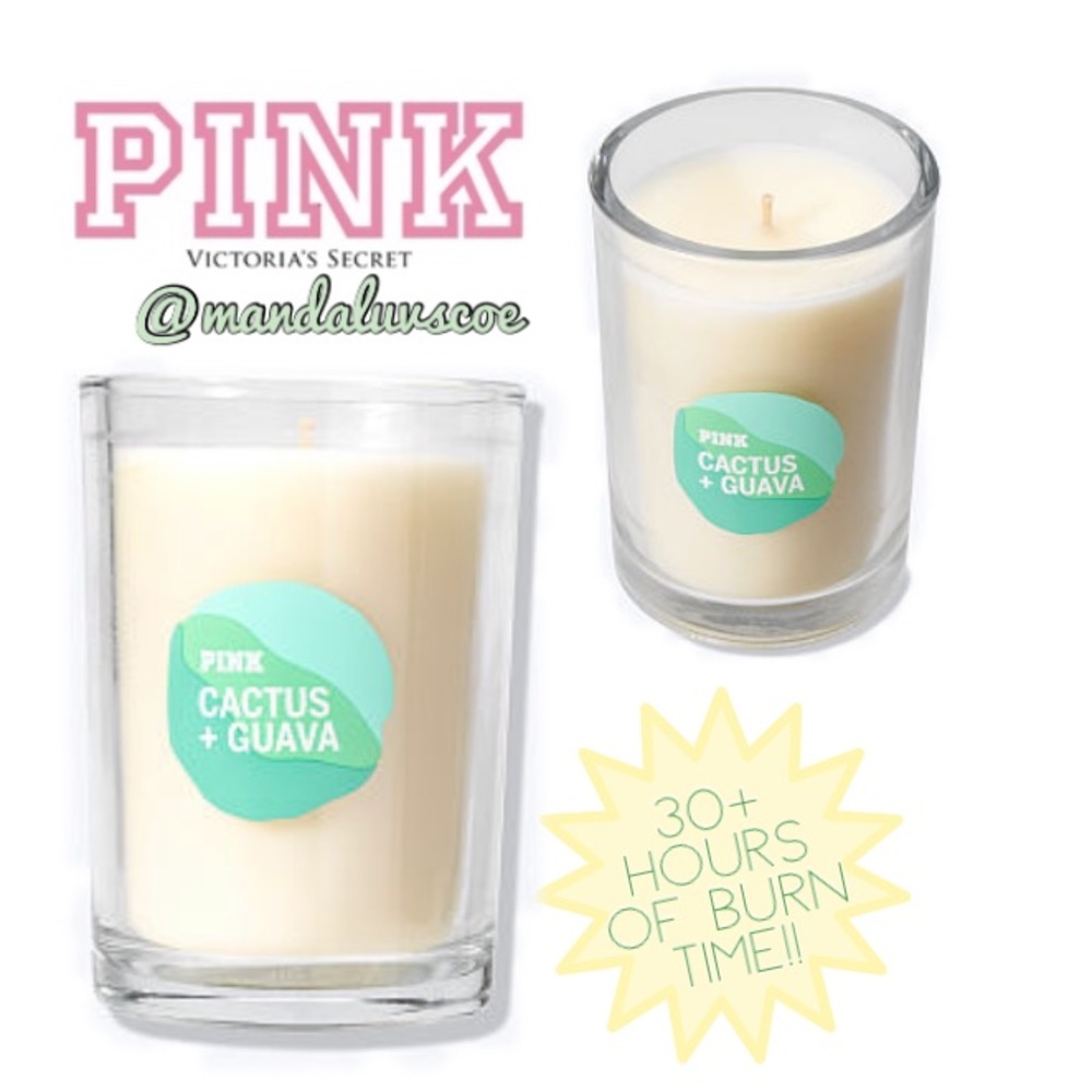๐VS PINK CACTUS + GUAVA SCENTED CANDLE - Picture 1 of 6